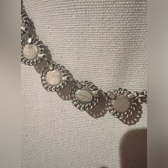 SORRELLI signed designer Statement necklace silvertone clear crystals - Picture 4 of 5